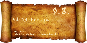 Végh Bertina névjegykártya